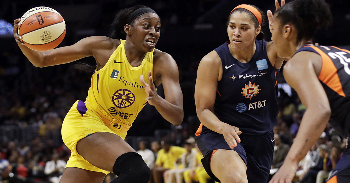 LA Sparks' Chiney Ogwumike and Kristi Toliver