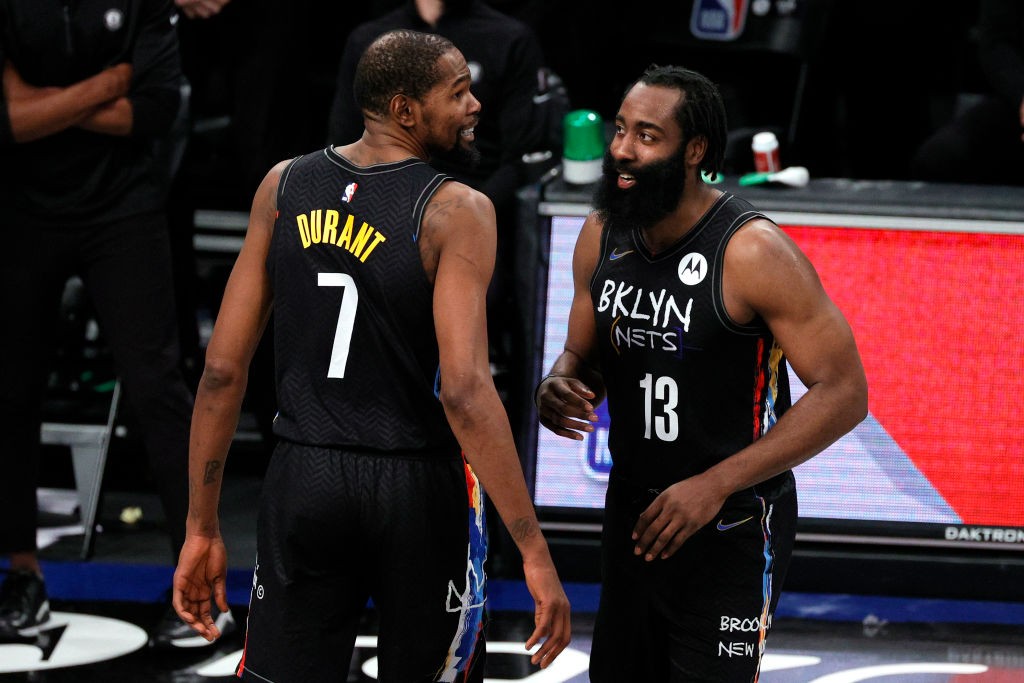 Brooklyn Nets KD and Harden contemplate a play