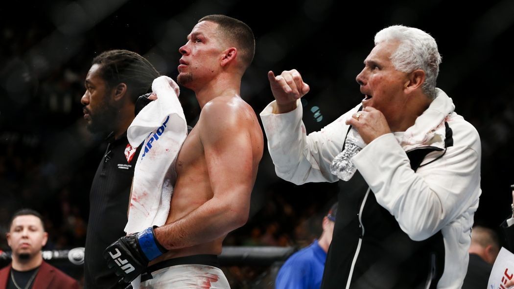 Nate Diaz and his boxing coach