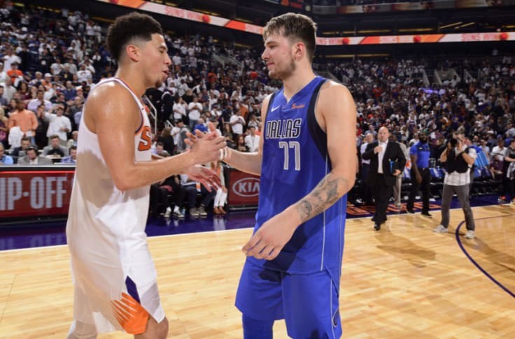 Luka Doncic with Devin Booker