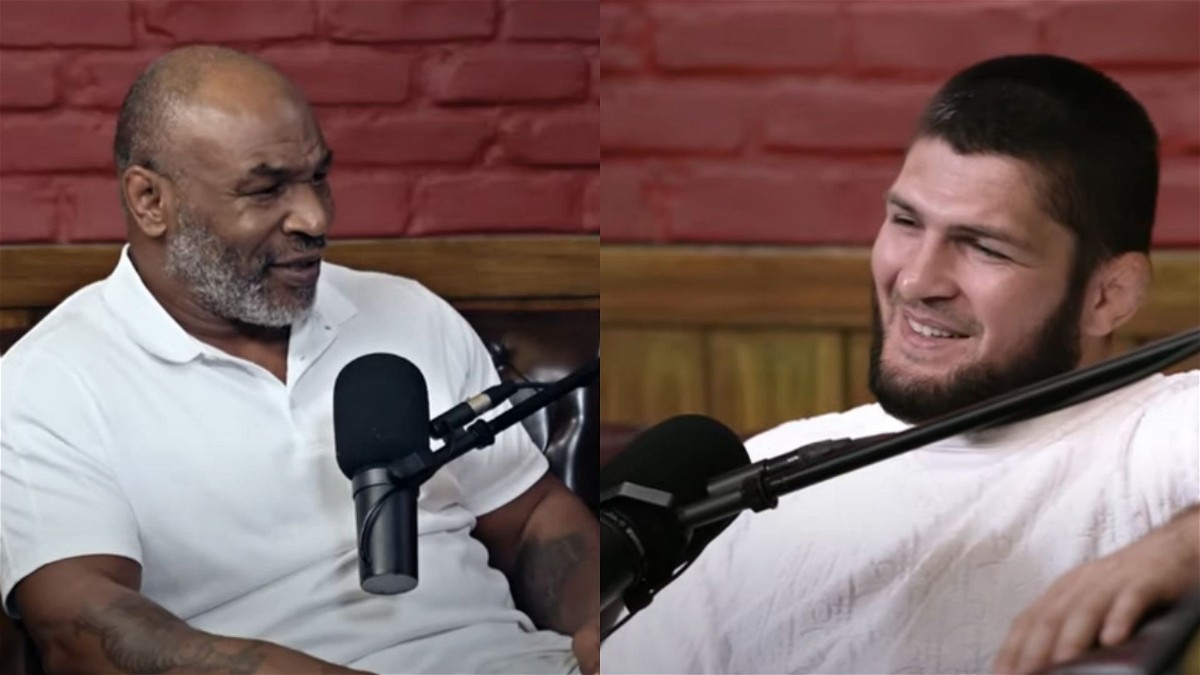 Mike Tyson supports Conor McGregor while conversing with Khabib Nurmagomedov