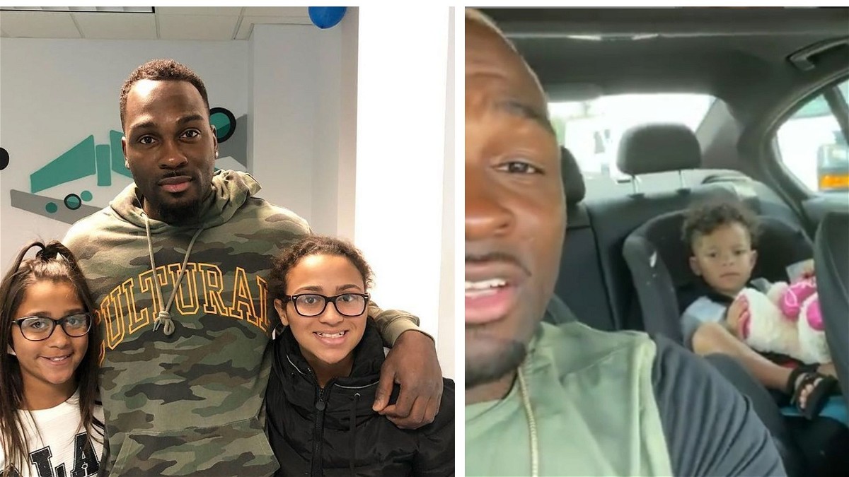 Derek Brunson with his daughters and son