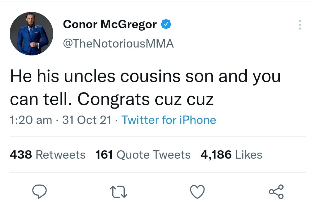 Conor McGregor on Islam Makhachev