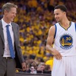 Steve KErr and Stephen Curry