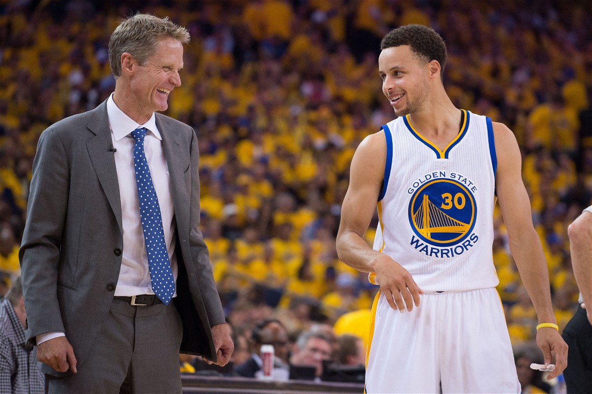 Steve KErr and Stephen Curry