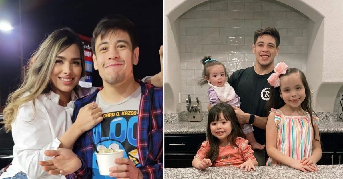 Brandon Moreno with his wife Shirley and their children