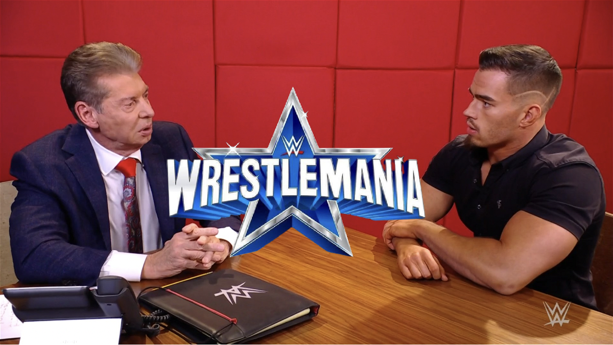 Vince McMahon vs Austin Theory at WrestleMania 38
