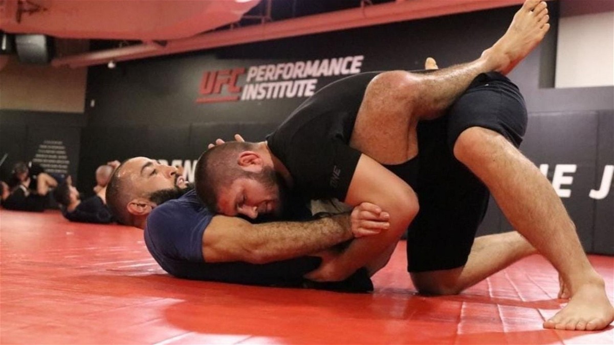 Khabib Nurmagomedov training with Welterweight fighter belal Muhammad