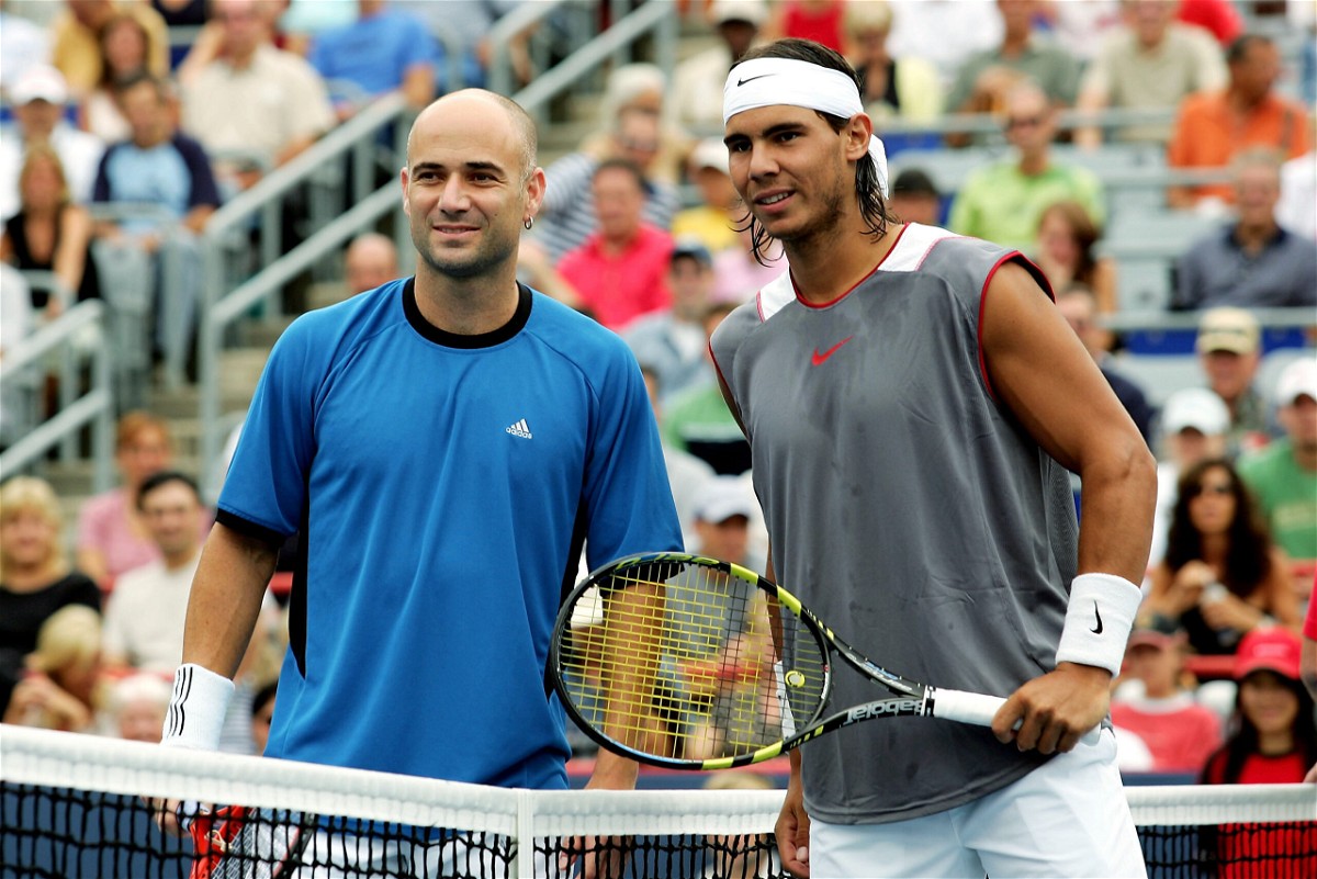 Rafael Nadal and Andre Agassi scaled