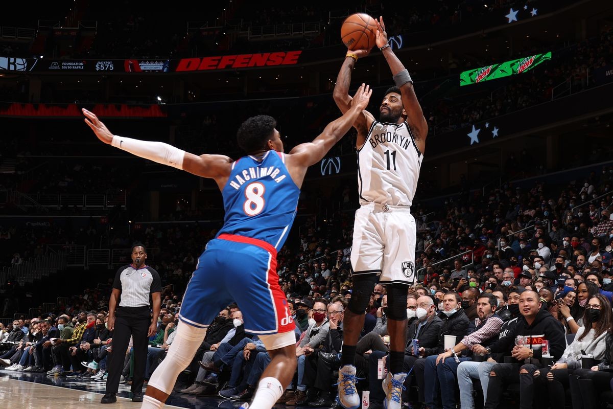 Kyrie Irving of the Brooklyn Nets against the Washington Wizards via Twitter
