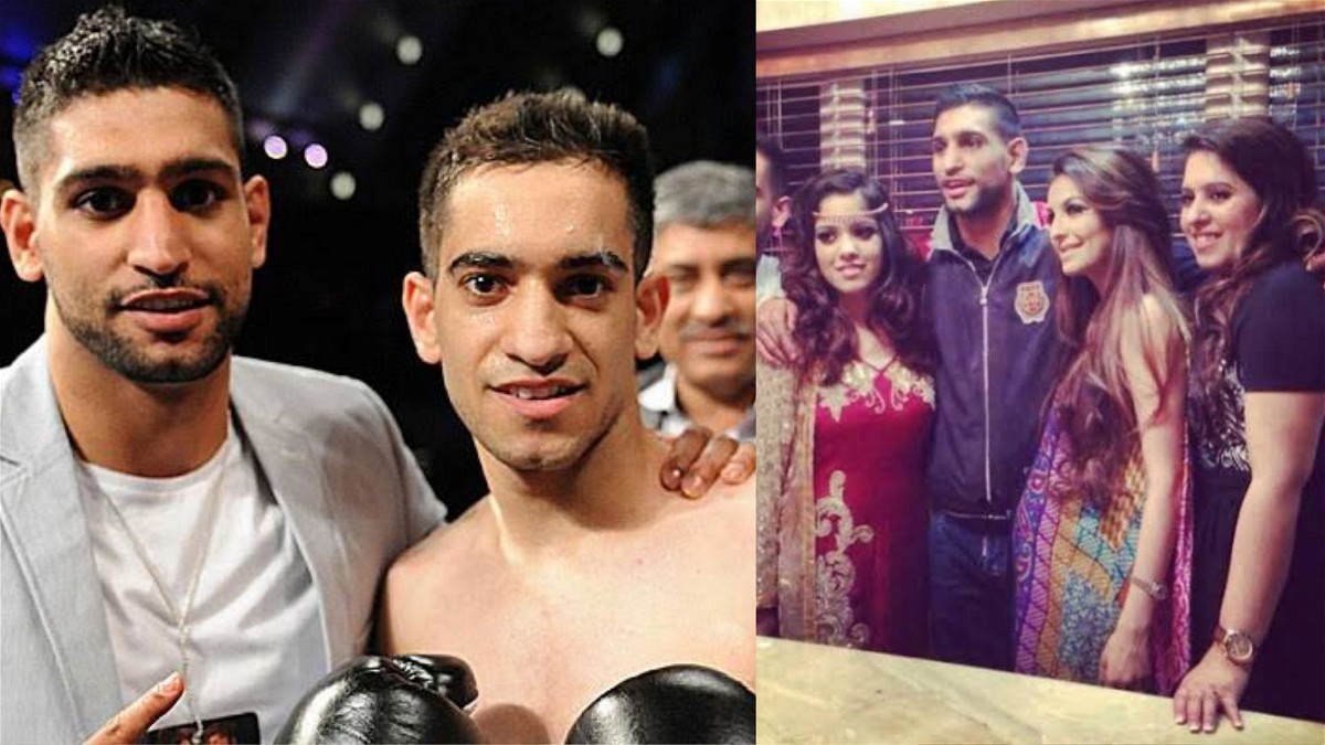 Amir Khan with his siblings and wife