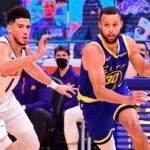 Devin Booker of the Phoenix Suns vs Stephen Curry of the Golden State Warriors via Twitter