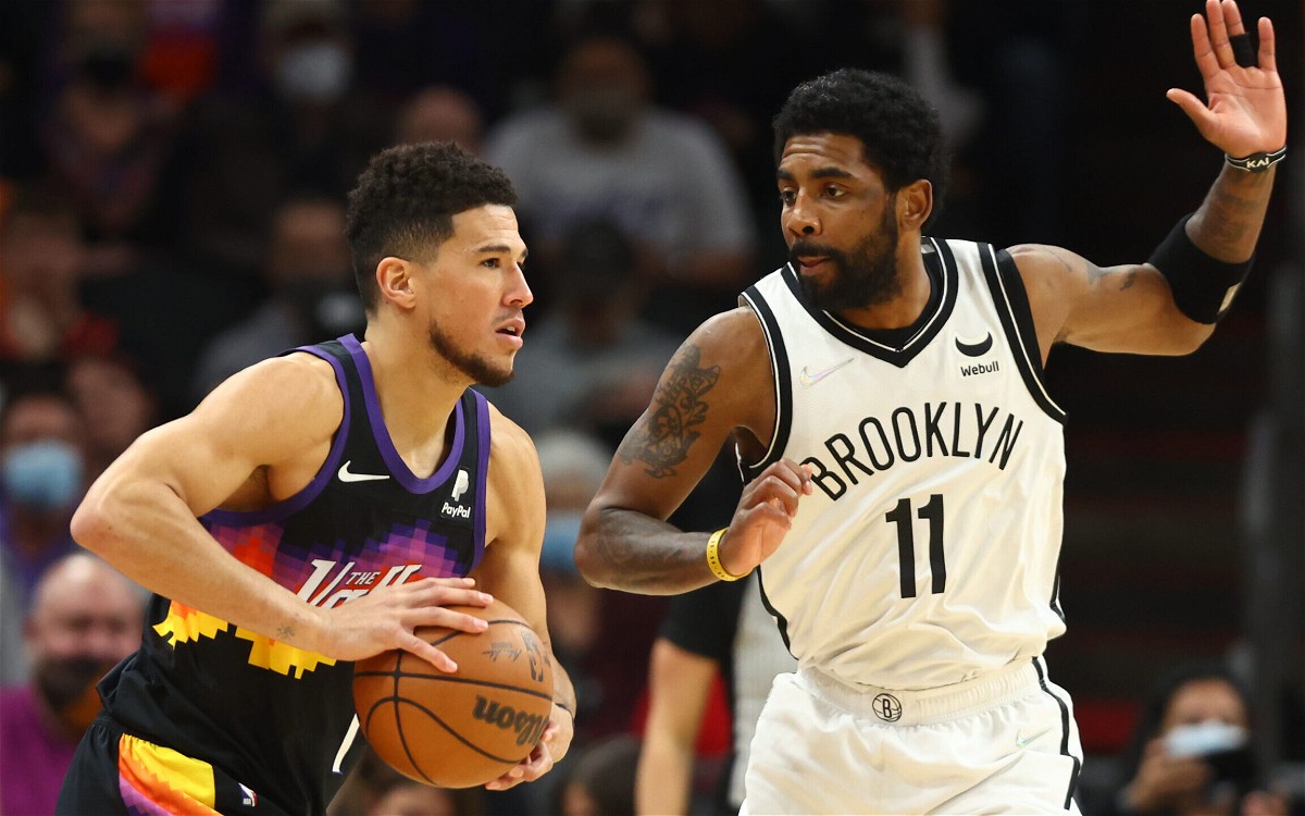 Kyrie Irving and Ja Morant react to Devin Booker 's performance against Denver