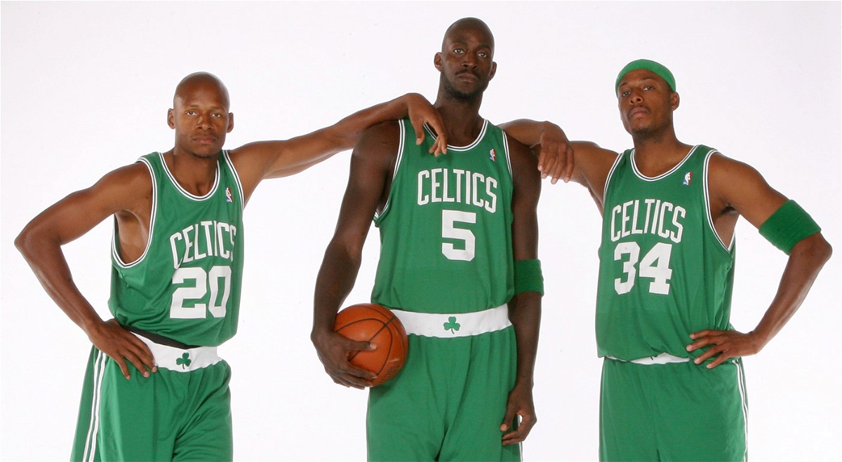 The Boston Celtics Big Three, Ray Allen, Paul Pierce, Kevin Garnett via Twitter