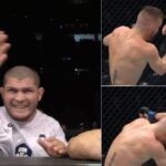 Khabib Nurmagomedov angry after Tim Elliot grabs the glove at UFC 272
