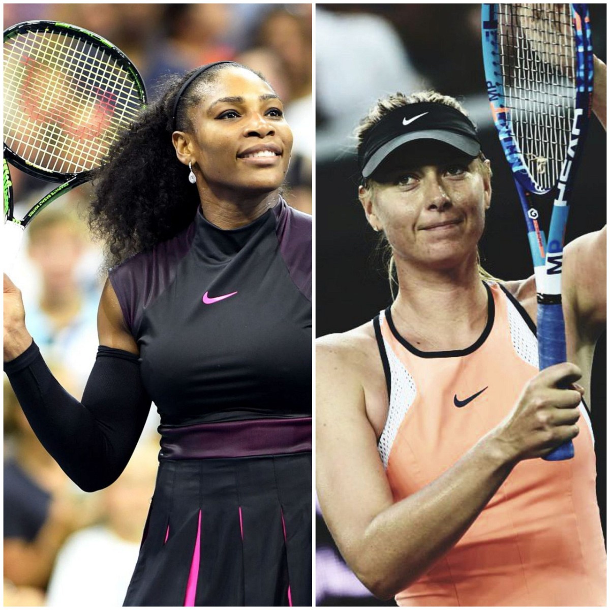 Maria Sharapova and Serena Williams scaled