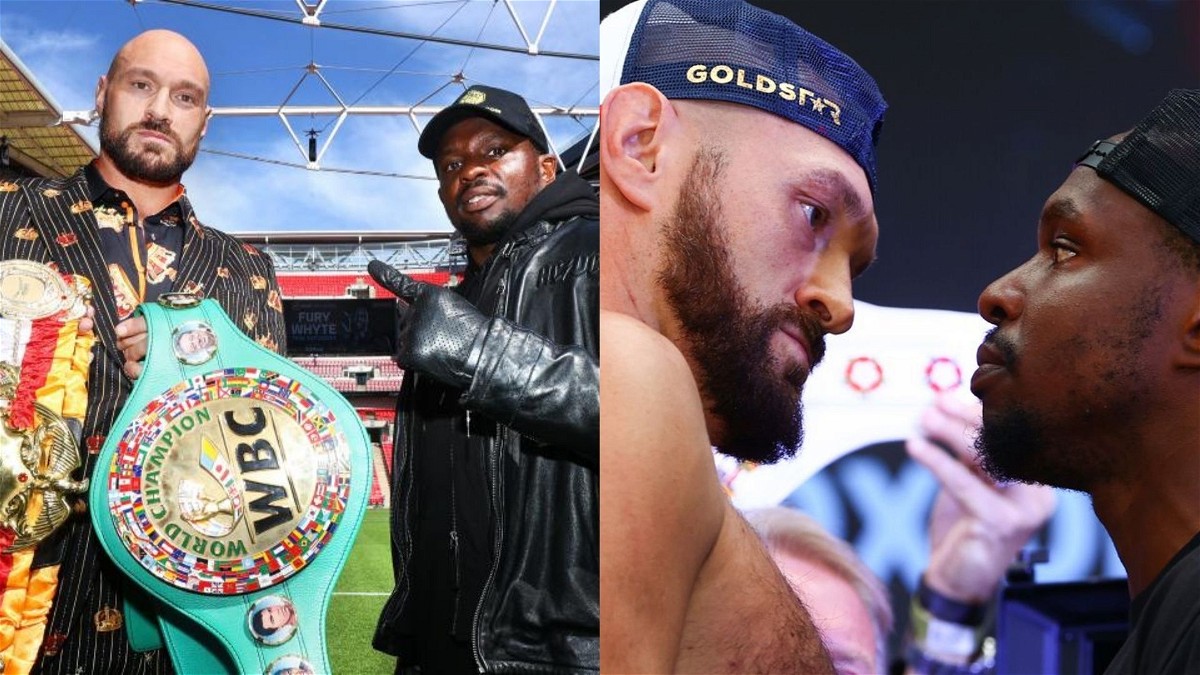 Tyson Fury and Dillian Whyte at the Wembley Stadium