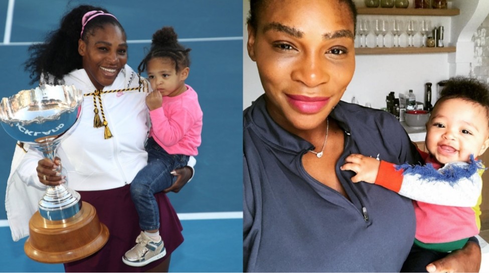 Serena Williams with her daughter, Olympia Ohanian Jr.