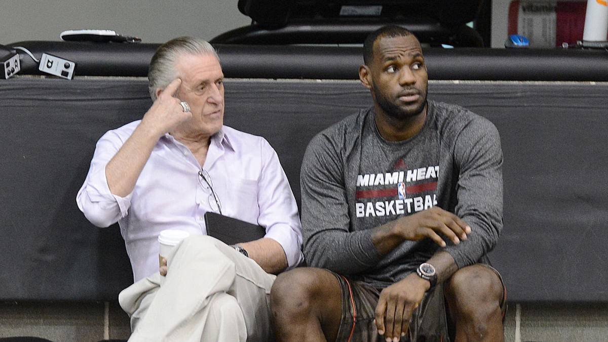 lebron james and pat riley for the miami heat via Twitter