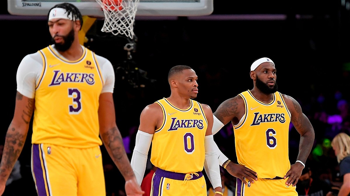 los angeles lakers big three lebron james anthony davis and russell westbrook via Twitter