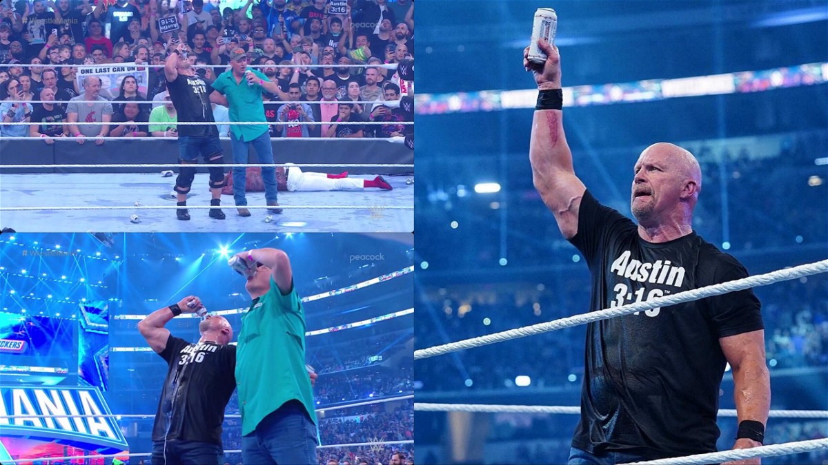 Steve Austin celebrates with his brother