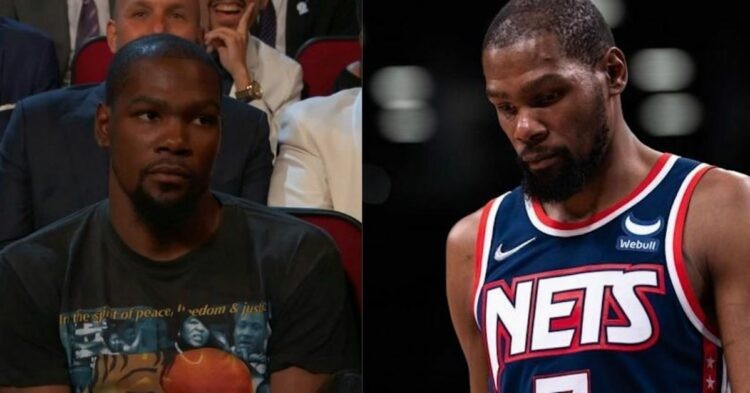Kevin Durant upset and looking lonely