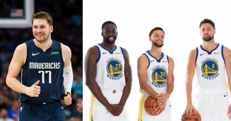 Luka Doncic and the Golden State Warriors via Twitter