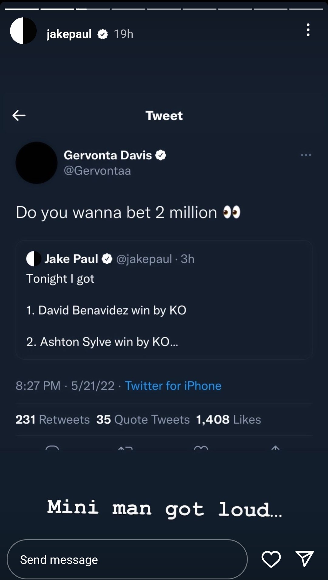 Jake Paul trolls Gervonta Davis on Instagram