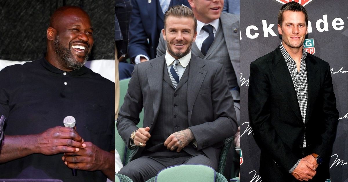 Shaquille O'Neal, David Beckham and Tom Brady