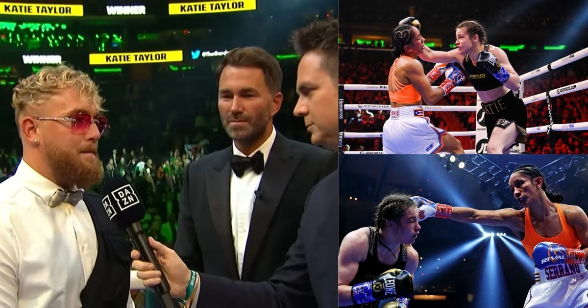 Jake Paul and Eddie Hearn mutually agree that there should be a rematch between Katie Taylor and Amanda Serrano