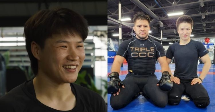 Zhang Weili snubs Henry Cejudo? (Images via UFC YouTube Channel and Twitter)