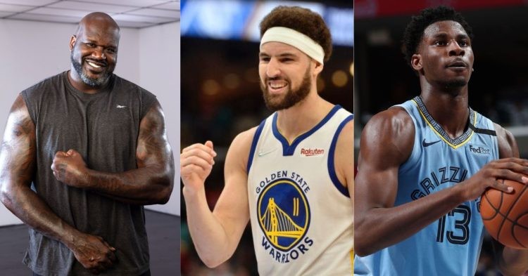 Shaquille O'Neal, Klay Thompson and Jaren Jackson Jr