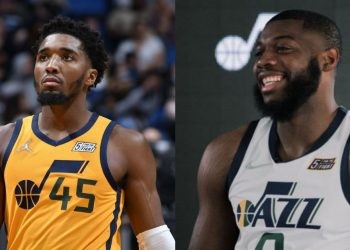 Donovan Mitchell and Eric Paschall