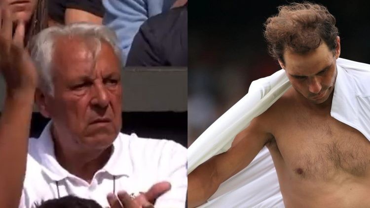Rafael Nadal and his father at the Wimbledon quarterfinals