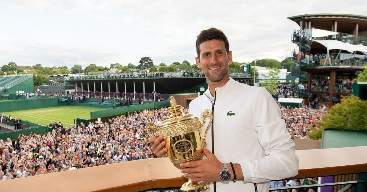 Novak Djokovic winning Wimbledon in the past