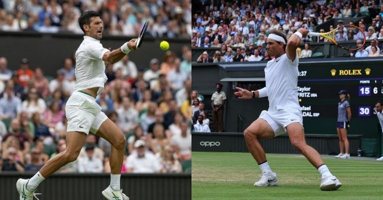Novak Djokovic and Rafael Nadal at Wimbledon