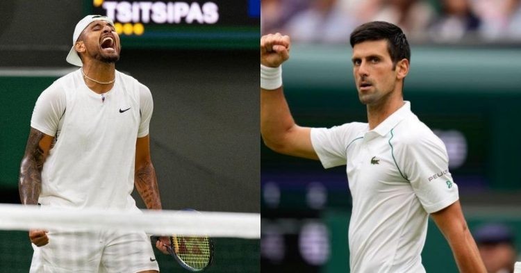 Nick Kyrgios and Novak Djokovic at Wimbledon