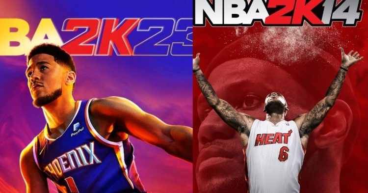 Devin Booker and LeBron James in NBA 2K Covers