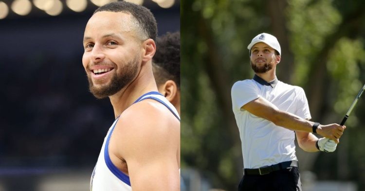 Steph Curry playing basketball and golf