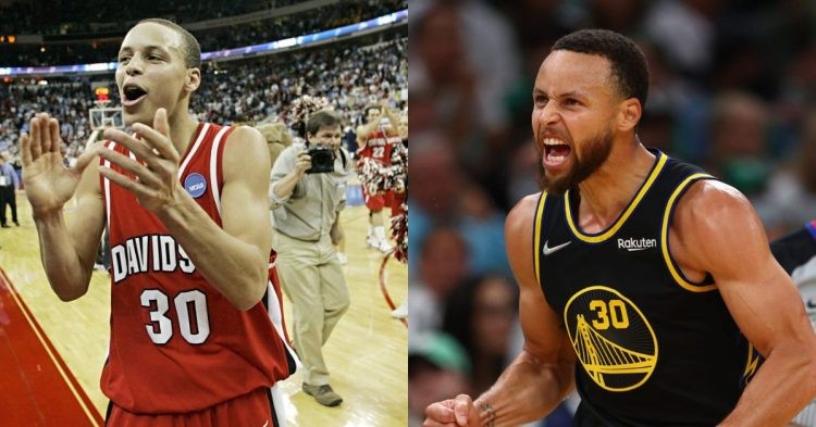 Stephen Curry in college and now