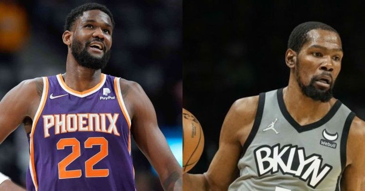 Deandre Ayton and Kevin Durant