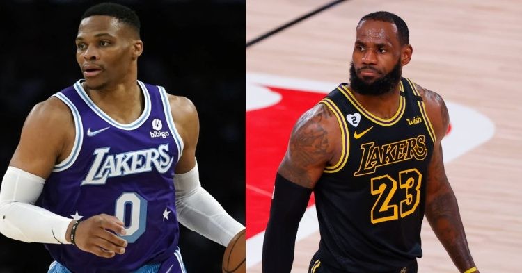LA Lakers teammates LeBron James and Russell Westbrook