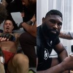 Tom Aspinall drinks beer with Curtis Blaydes