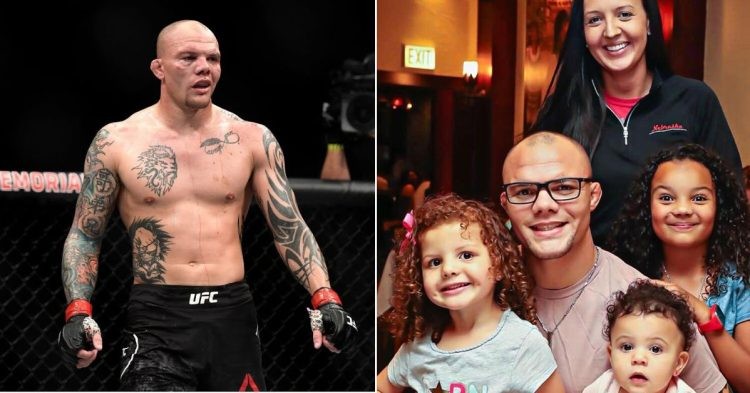 Anthony Smith with his wife and kids