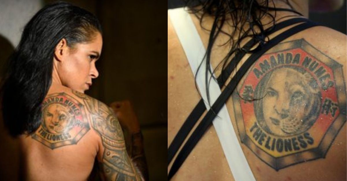 Amanda Nunes back tattoo