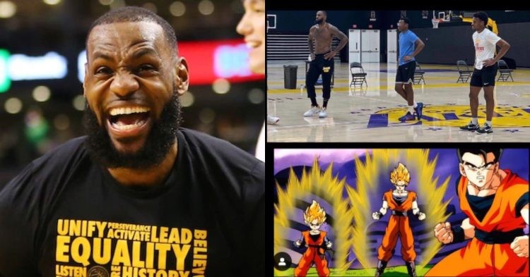LeBron James happy and his recent Instagram post with Goku from DBZ