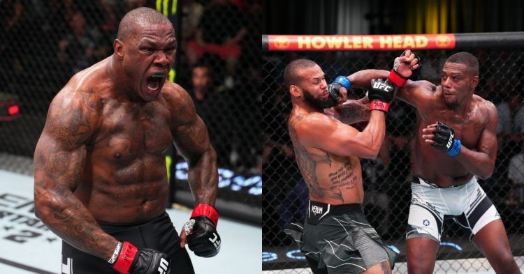 Jamahal Hill punches Thiago Santos inside the UFC Octagon