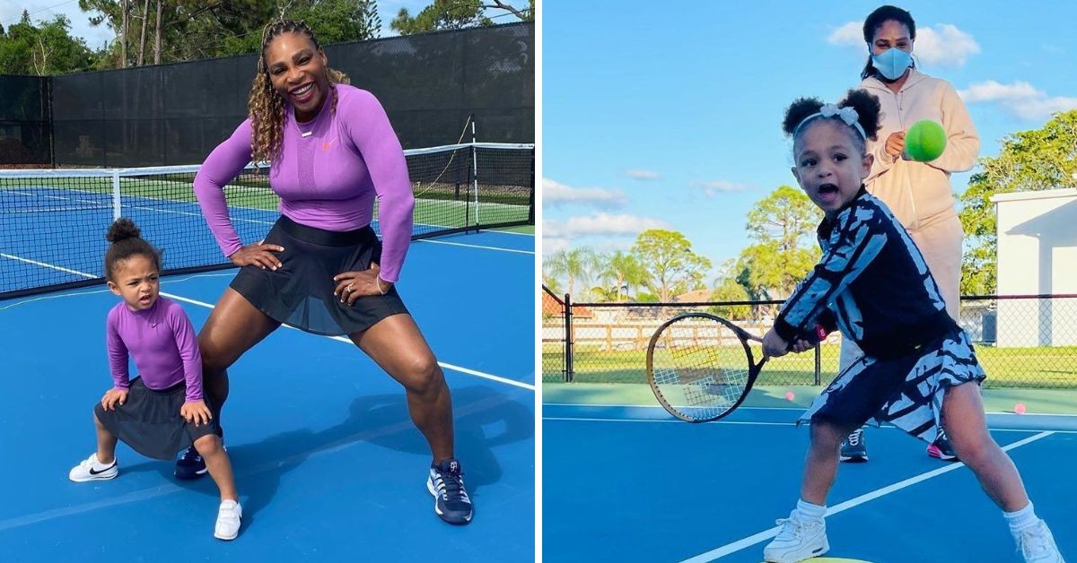 Serena Williams and her daughter Olympia 