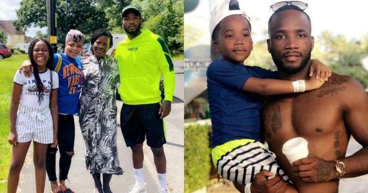 Leon Edwards with his family (left) and his son Jayon (Right) (Images via Instagram)