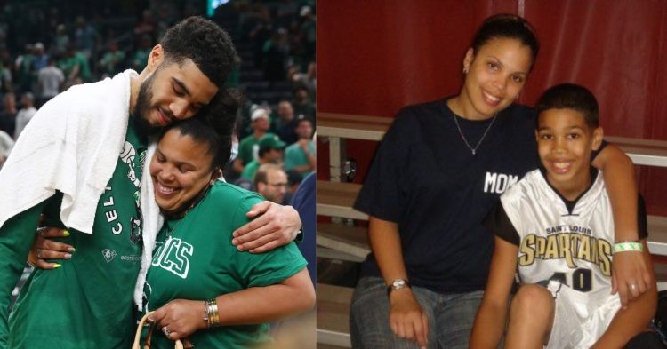 Jayson Tatum with his mother Brandy Cole
